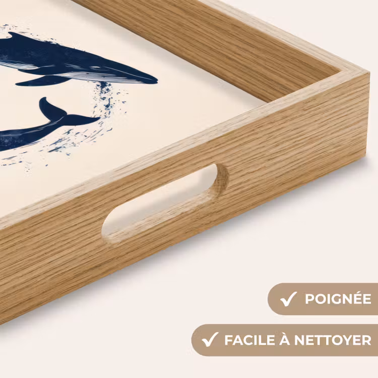 Plateau - Baleines - Éclaboussures - Cercle - Bleu foncé — 8