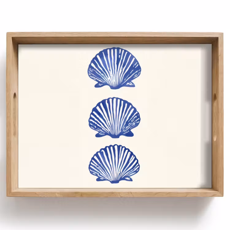 Plateau - Coquillages - Bleu - Motif — 1