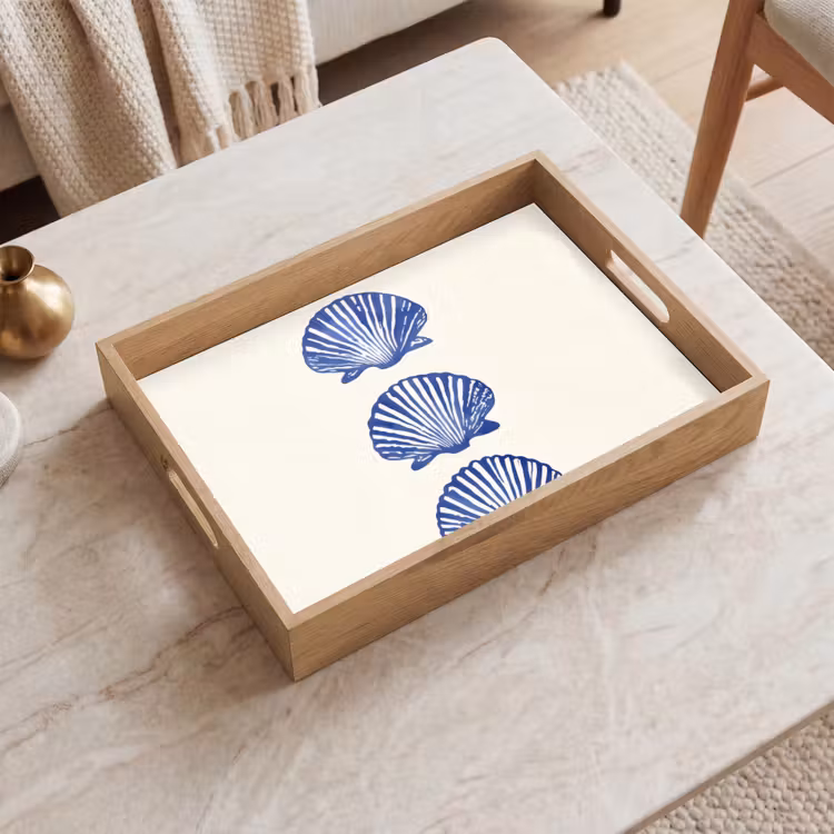 Plateau - Coquillages - Bleu - Motif — 2