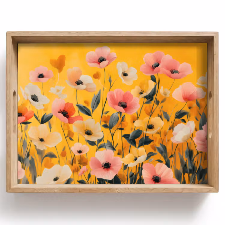 Plateau - Fleurs - Champ - Jaune — 1
