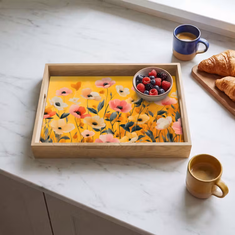 Plateau - Fleurs - Champ - Jaune — 3