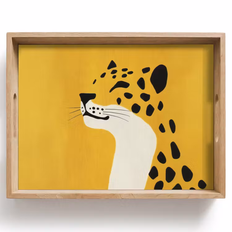 Plateau - Guépard - Illustration - Jaune — 1
