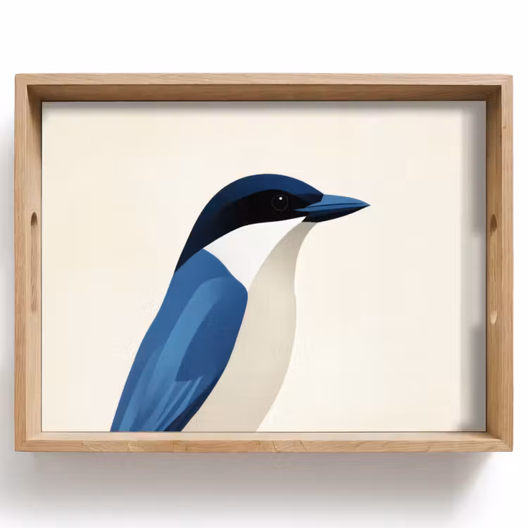 Plateau - Illustration - Bleu - Oiseau — 1