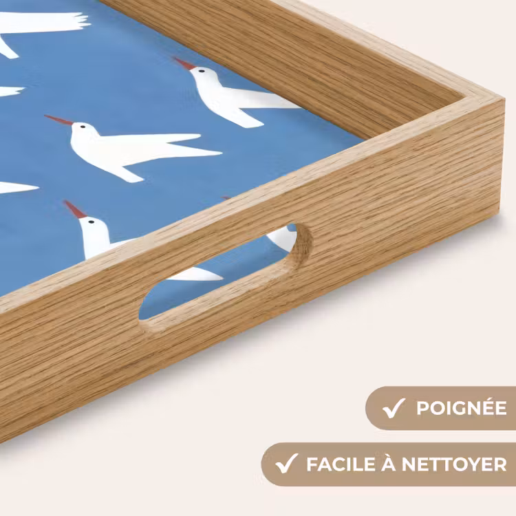 Plateau - Oiseaux - Blanc - Motif — 8