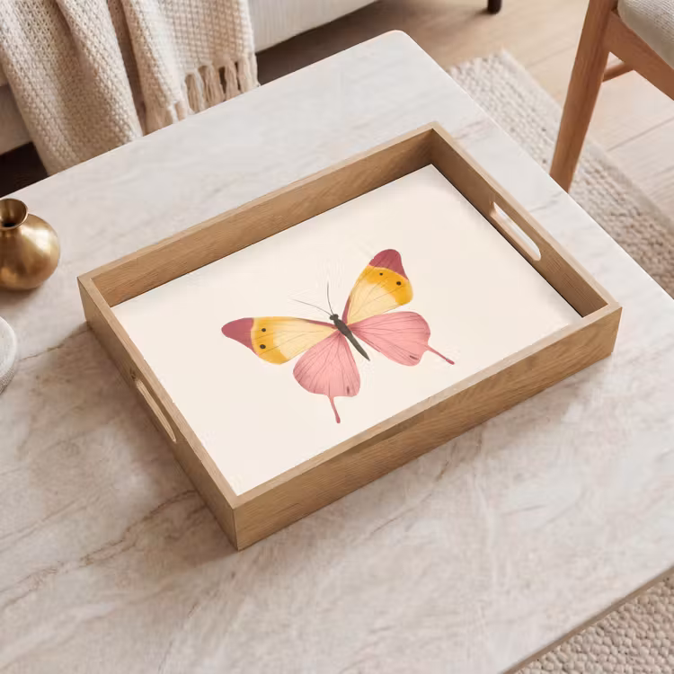 Plateau - Papillon - Illustration - Rose — 2