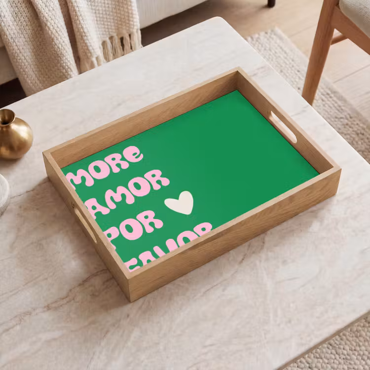 Plateau - Amor - Valentine - Vert - Texte — 2