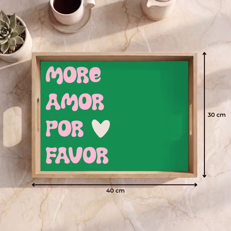 Plateau - Amor - Valentine - Vert - Texte — 7