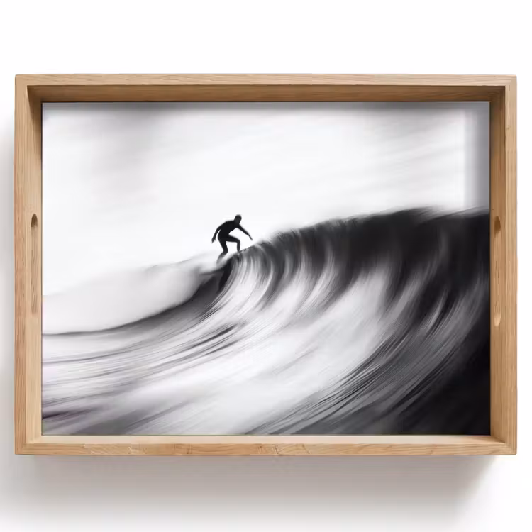 Plateau - Surfeur - Vague - Délavé - Noir — 1