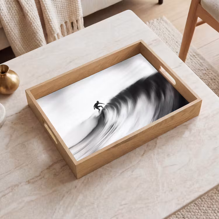 Plateau - Surfeur - Vague - Délavé - Noir — 2