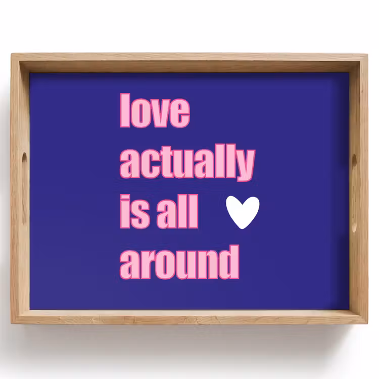 Plateau - Texte - Valentin - Amour - Bleu — 1