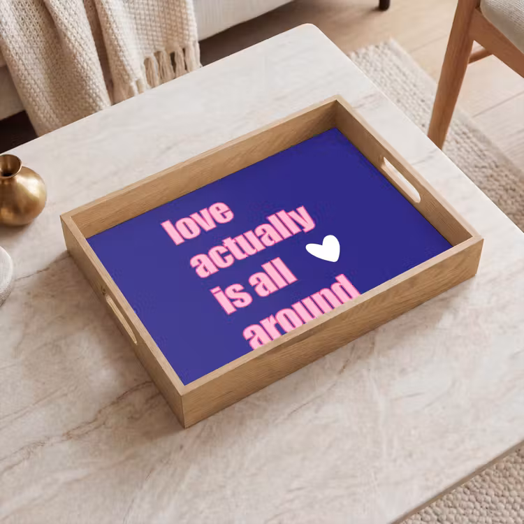 Plateau - Texte - Valentin - Amour - Bleu — 2