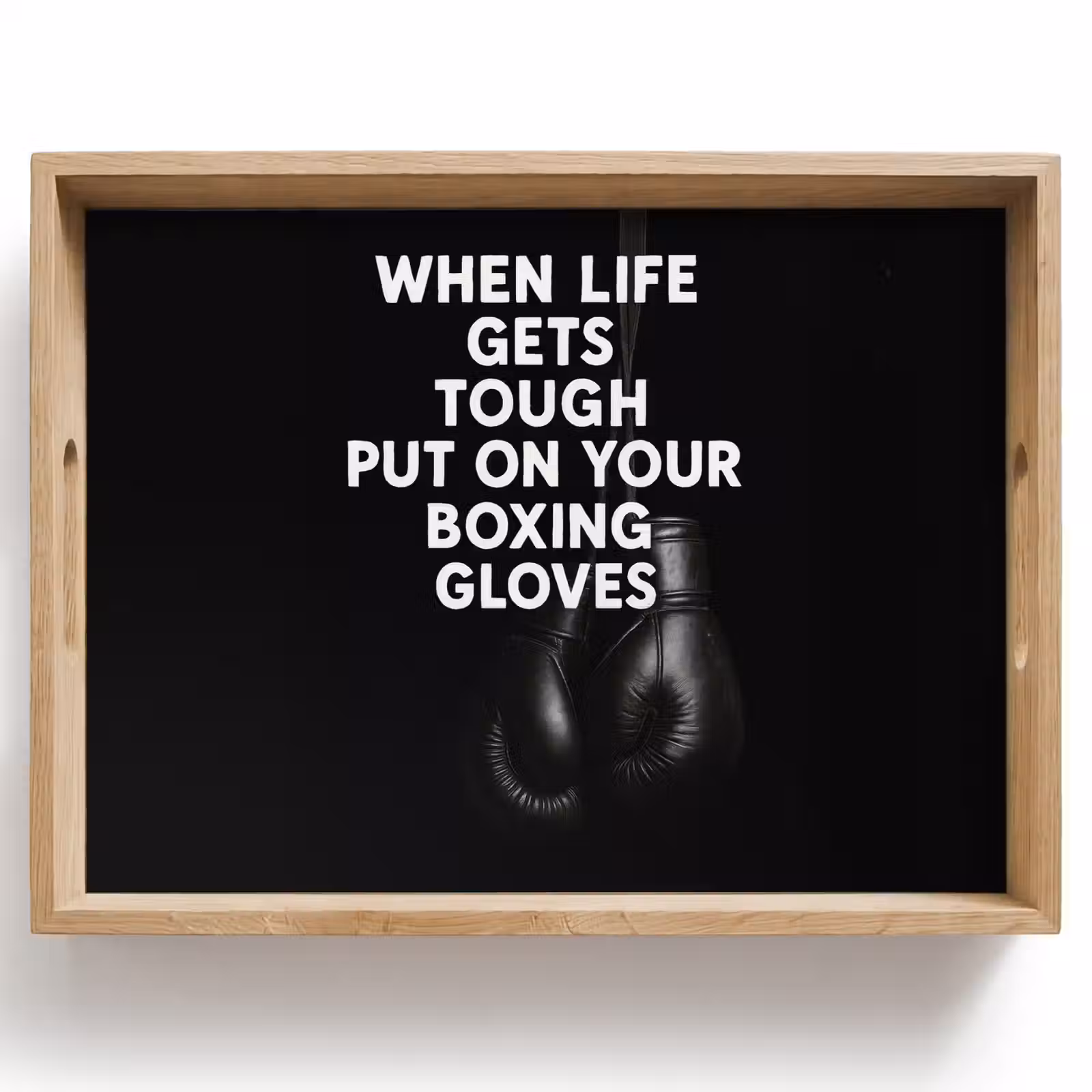Plateau - Texte - Gants de boxe - Blanc — 1