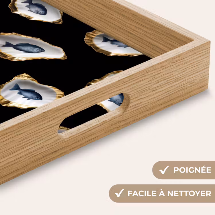 Plateau - Huîtres - Poissons - Bleu - Or — 8