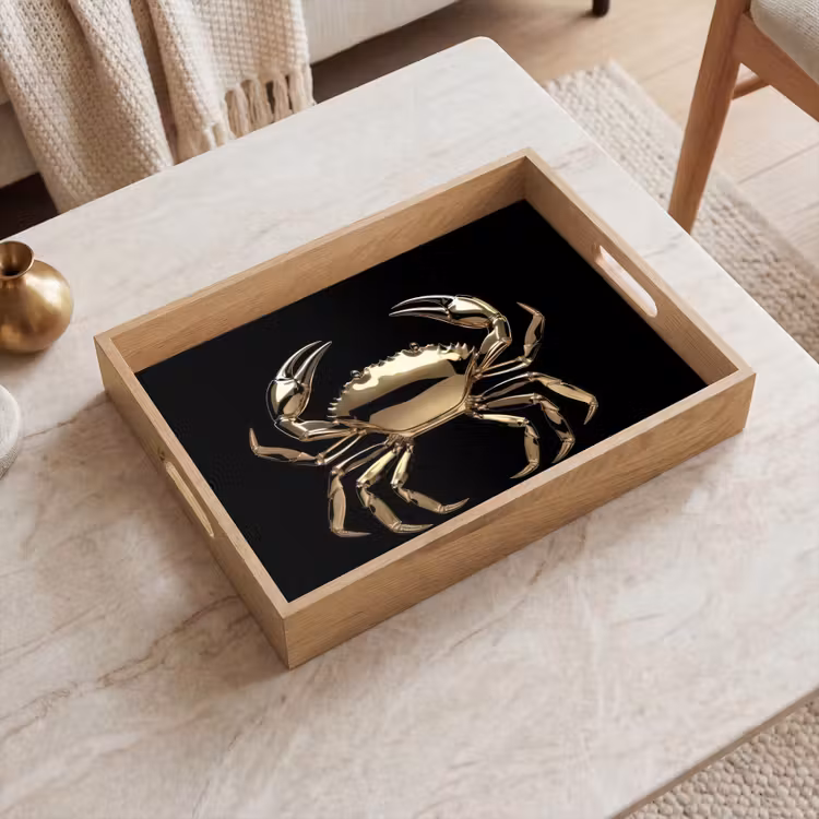 Plateau - Or - Crabe - Animaux - Noir — 2