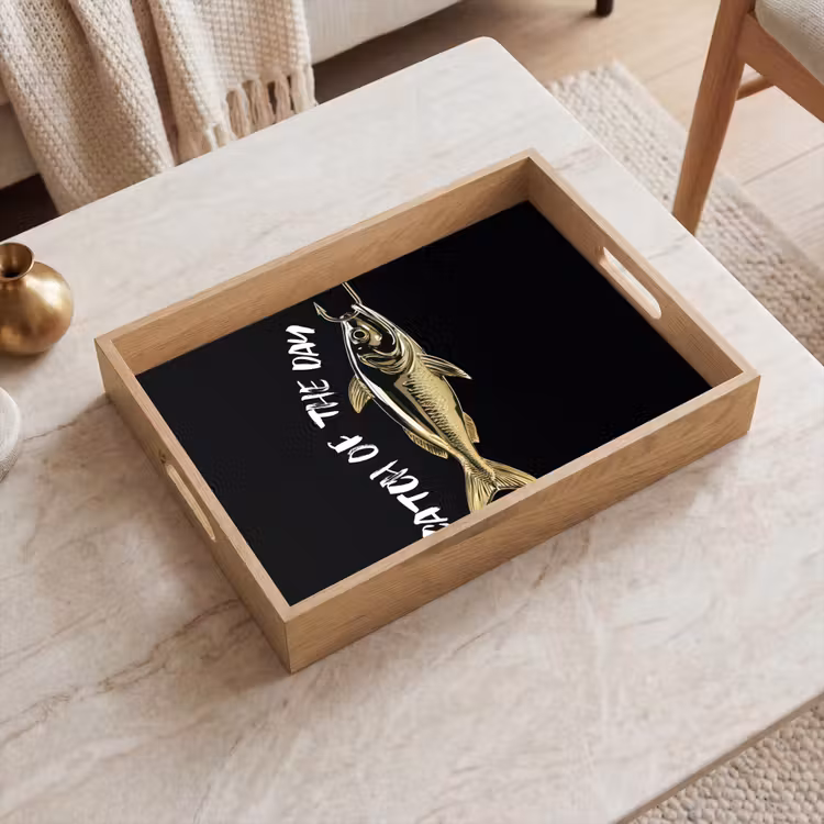 Plateau - Poisson - Noir - Or - Texte — 2