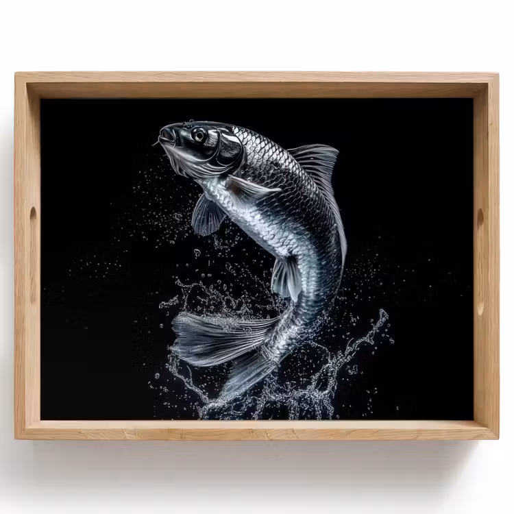 Plateau - Poissons - Koi - Noir - Eau — 1