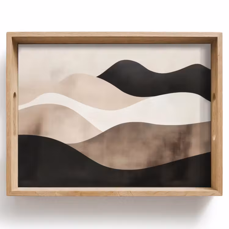 Plateau - Abstrait - Paysage - Vagues - Couleur crème — 1