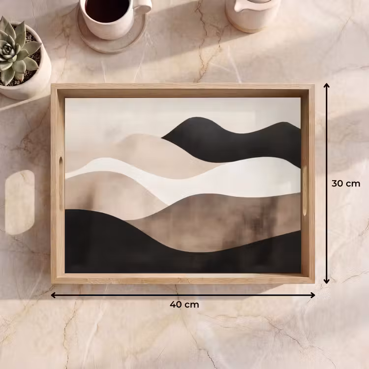 Plateau - Abstrait - Paysage - Vagues - Couleur crème — 7
