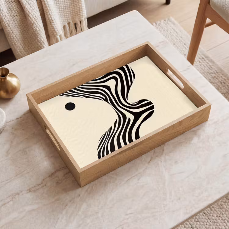 Plateau - Beige - Lignes - Ondulé - Abstrait — 2