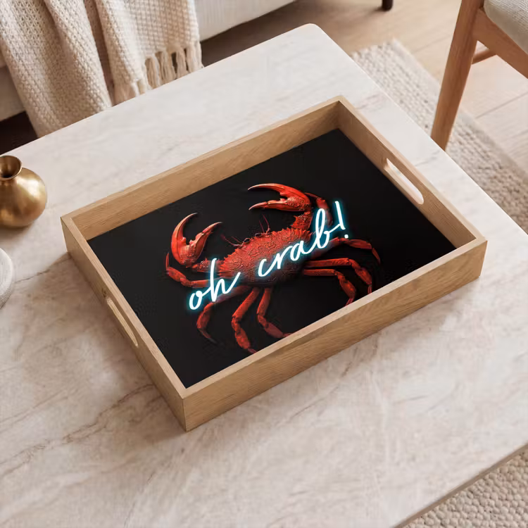 Plateau - Crabe - Rouge - Néon - Citation — 2