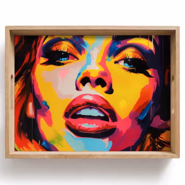Plateau - Femme - visage - coloré — 1