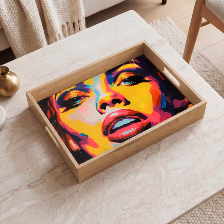 Plateau - Femme - visage - coloré — 2