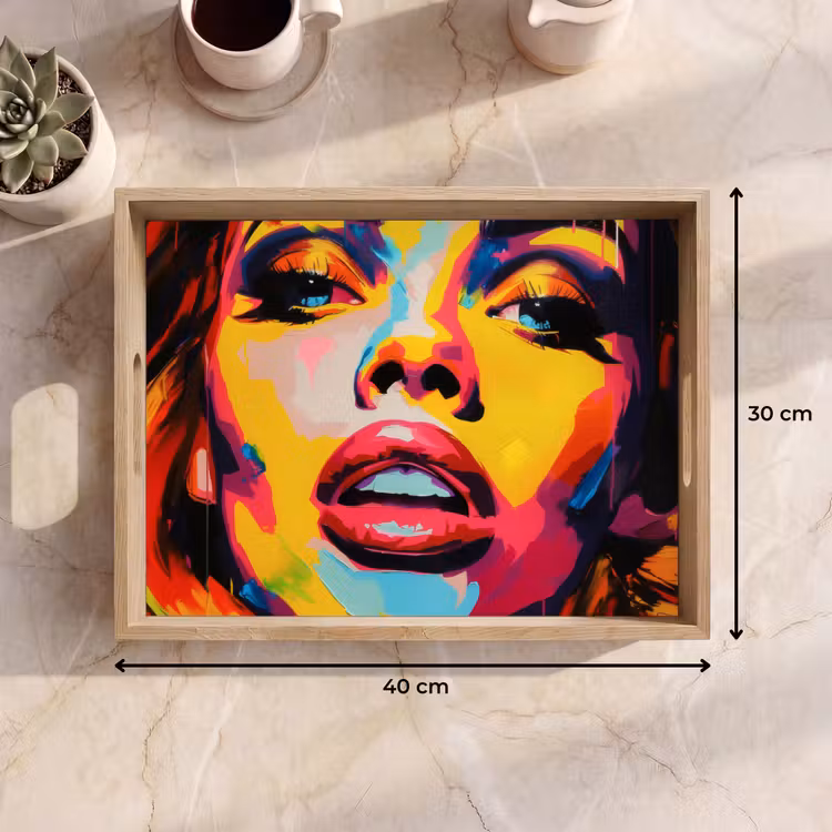 Plateau - Femme - visage - coloré — 7