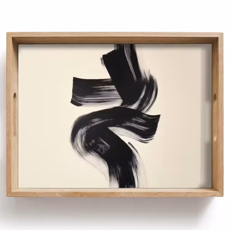 Plateau - Rayures - Noir - Abstrait — 1