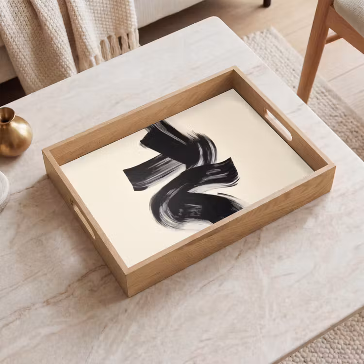 Plateau - Rayures - Noir - Abstrait — 2