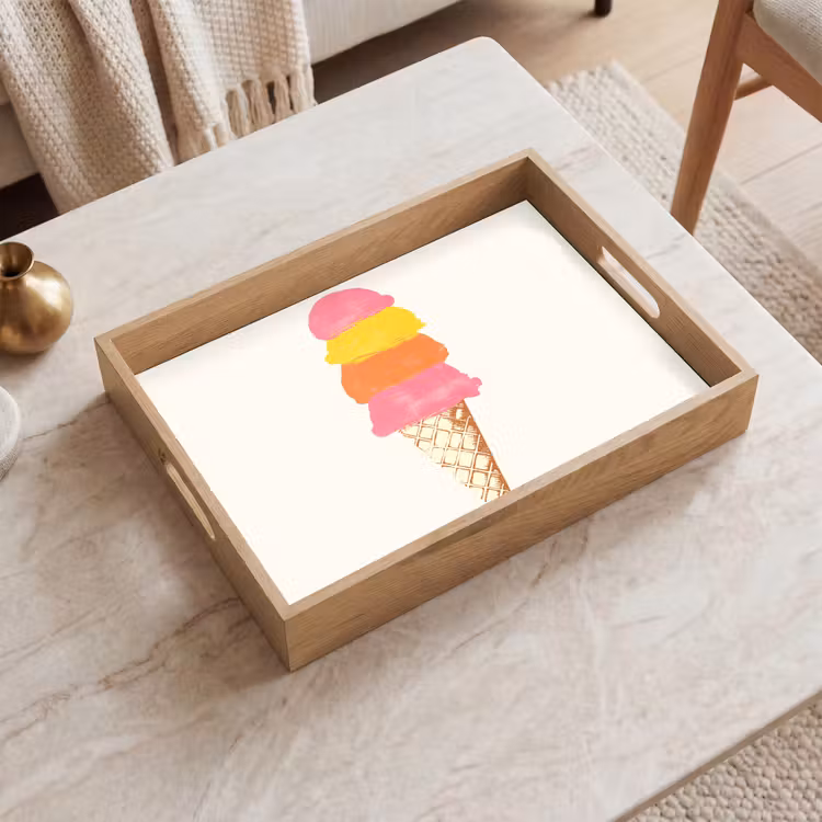 Plateau - Coupe de glace - Cornes - Illustration - Minimaliste — 2