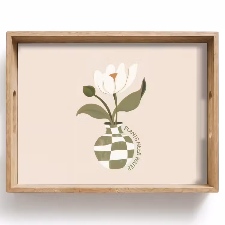 Plateau - Fleur - Blanche - Vase - Citation — 1