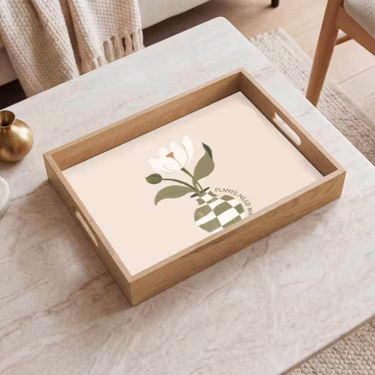 Plateau - Fleur - Blanche - Vase - Citation — 2