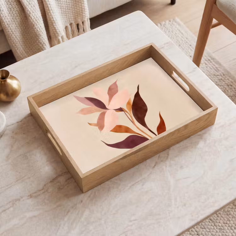 Plateau - Fleurs - Pétales - Minimaliste - Rose — 2