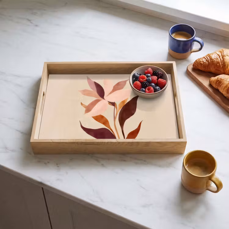 Plateau - Fleurs - Pétales - Minimaliste - Rose — 3