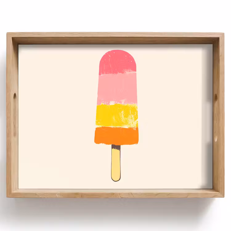 Plateau - Glace à l'eau - Rétro - Bâton - Rose — 1