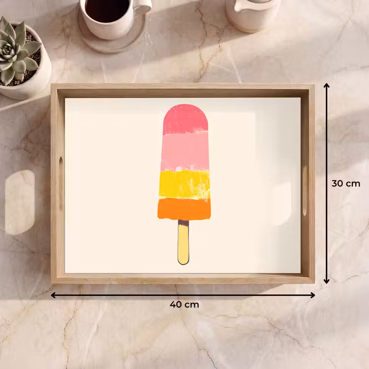 Plateau - Glace à l'eau - Rétro - Bâton - Rose — 7