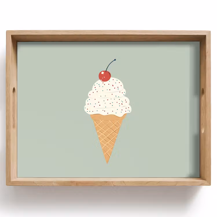 Plateau - Illustration - Glace - Mouchetures - Cerise — 1