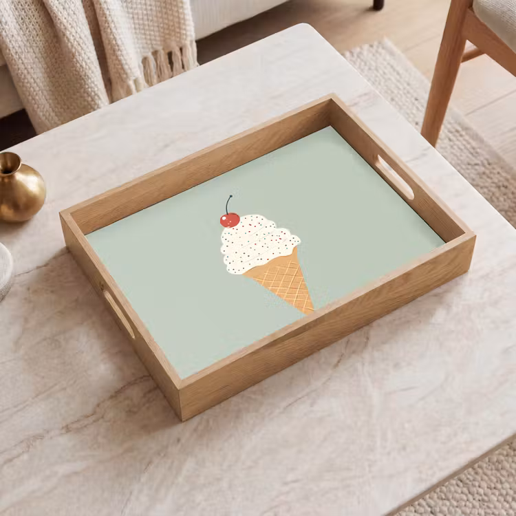 Plateau - Illustration - Glace - Mouchetures - Cerise — 2