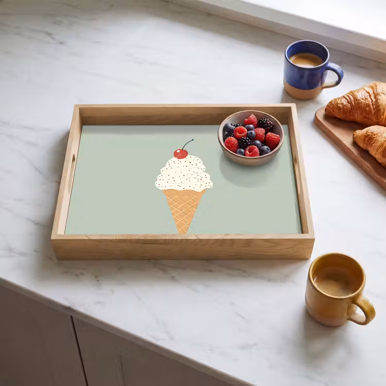 Plateau - Illustration - Glace - Mouchetures - Cerise — 3