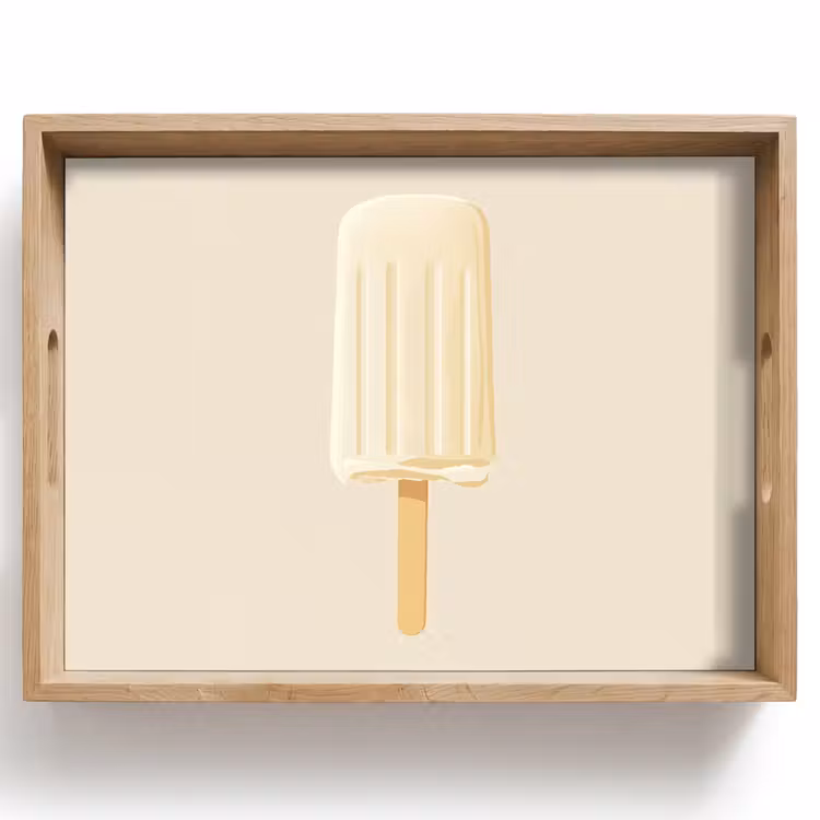 Plateau - Minimaliste - Glace à l'eau - Bâton - Beige — 1