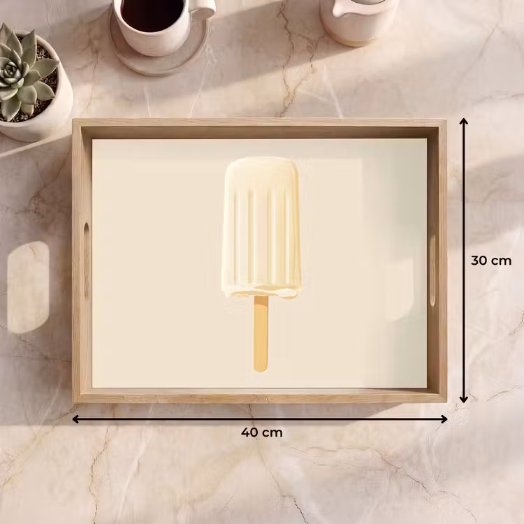 Plateau - Minimaliste - Glace à l'eau - Bâton - Beige — 7