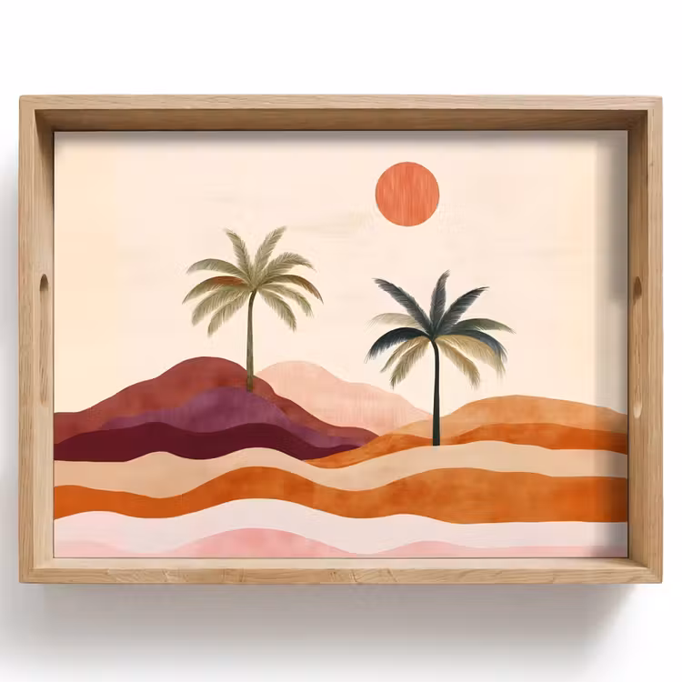Plateau - Palmiers - Abstrait - Soleil - Collines — 1