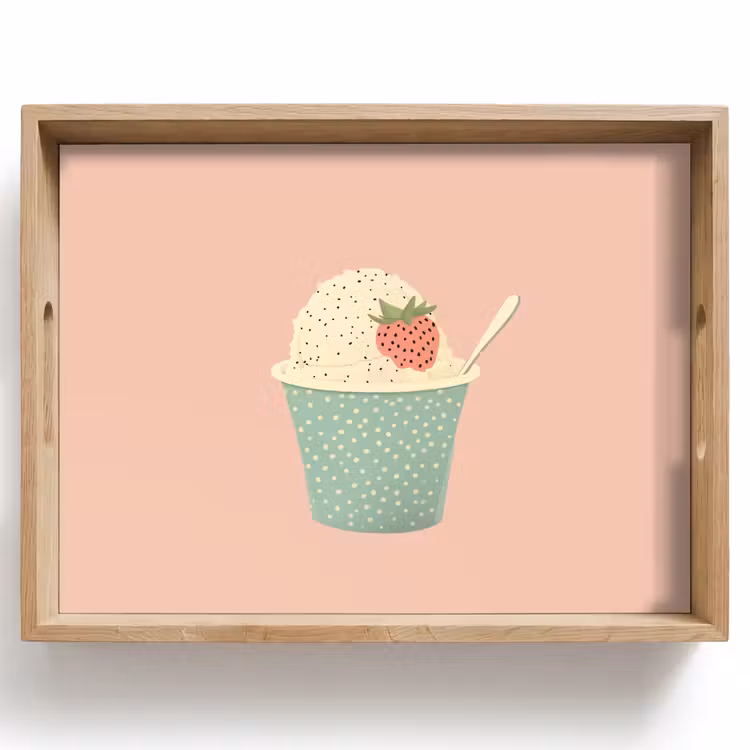 Plateau - Plateau - Glace - Fraise - Rose — 1