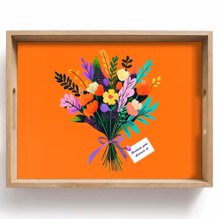 Plateau - Carte - Bouquet - Fleurs — 1