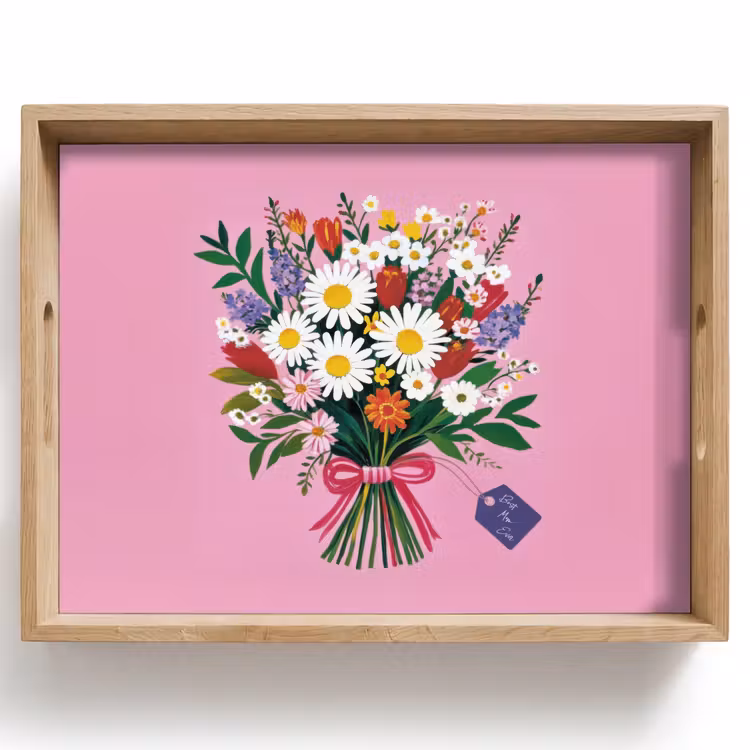 Plateau - Fleurs - Citation - Carte - Colorée — 1
