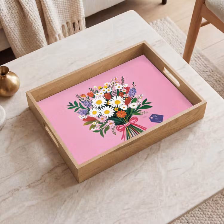 Plateau - Fleurs - Citation - Carte - Colorée — 2