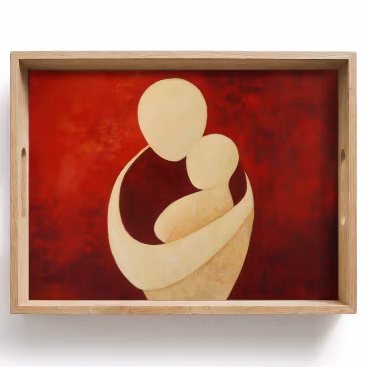 Plateau - Abstrait - Mère - Enfant - Rouge — 1