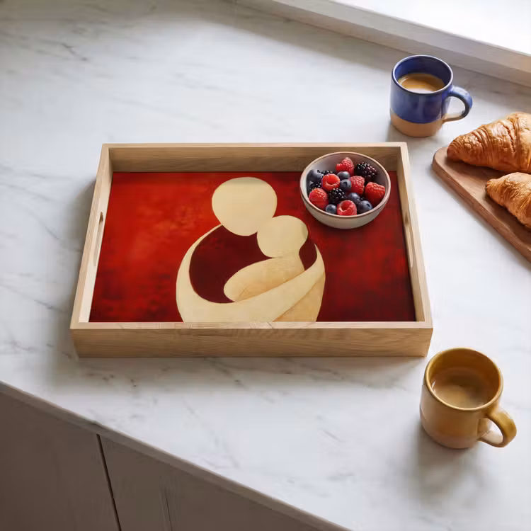 Plateau - Abstrait - Mère - Enfant - Rouge — 3