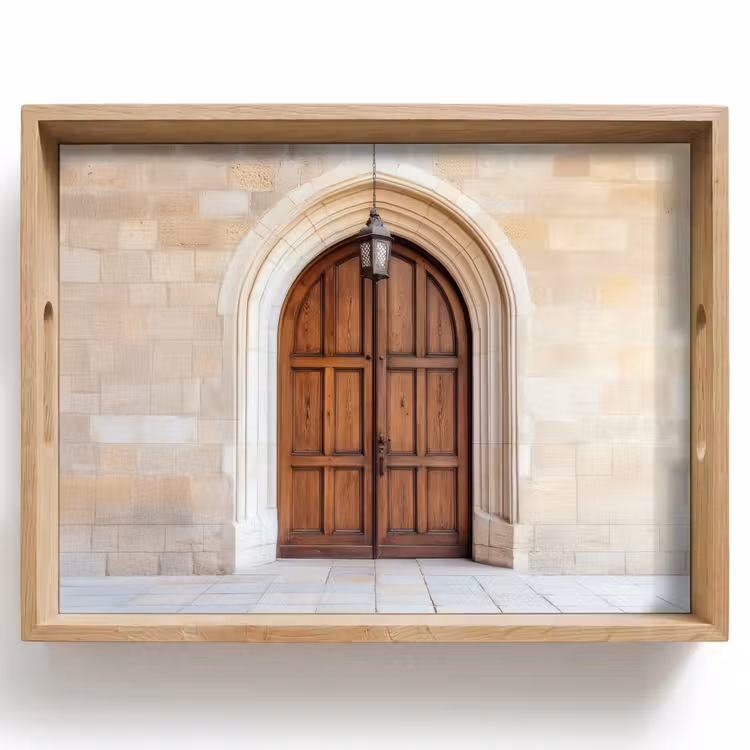 Plateau - Bois - Porte - Lanterne — 1