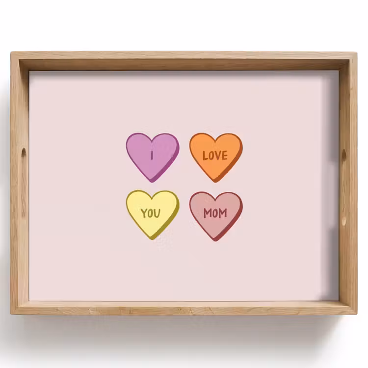 Plateau - Coeurs - Pastel - Amour - Mère — 1